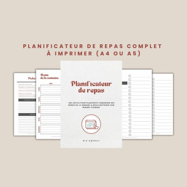 Planificateur de repas à imprimer