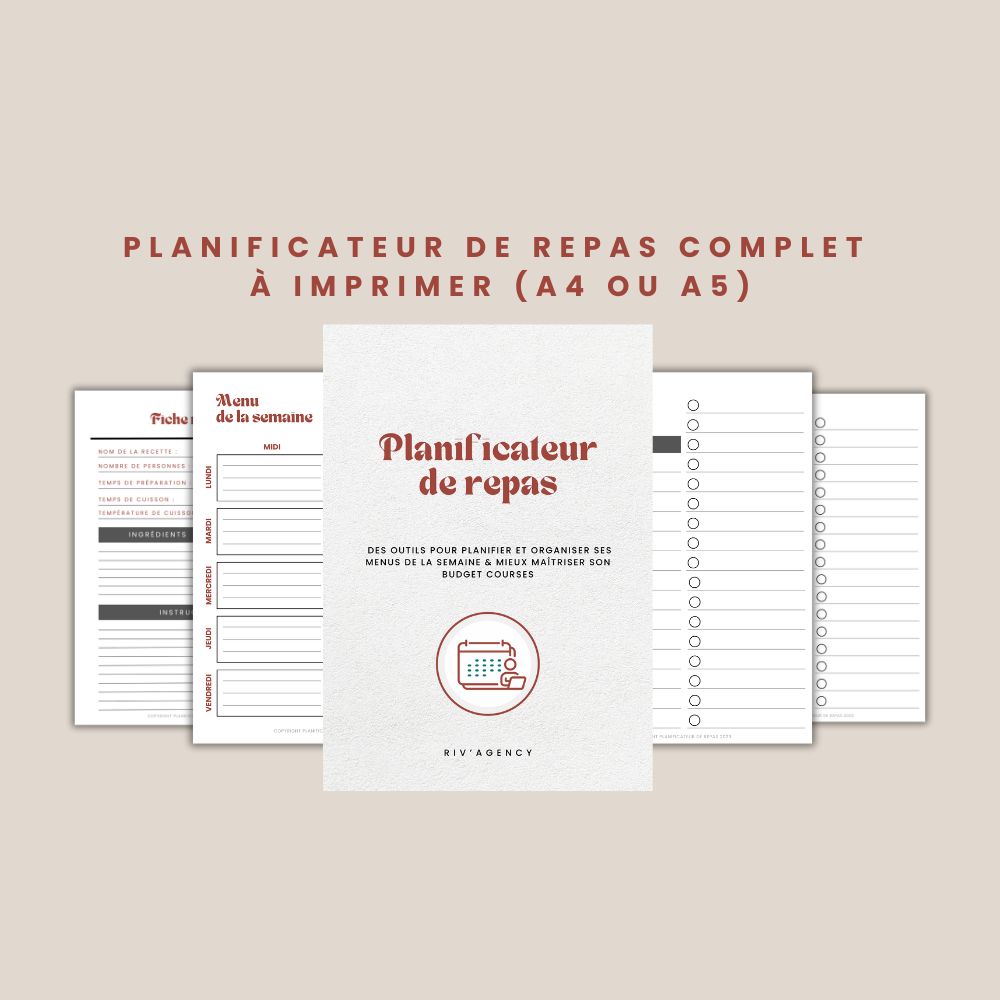 Planificateur de repas à imprimer